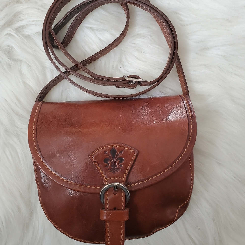 Italian leather cross body purse